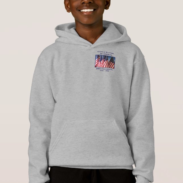 250th Anniversary USA Patriotic Pullover Hoodie T Shirt (Framsida)