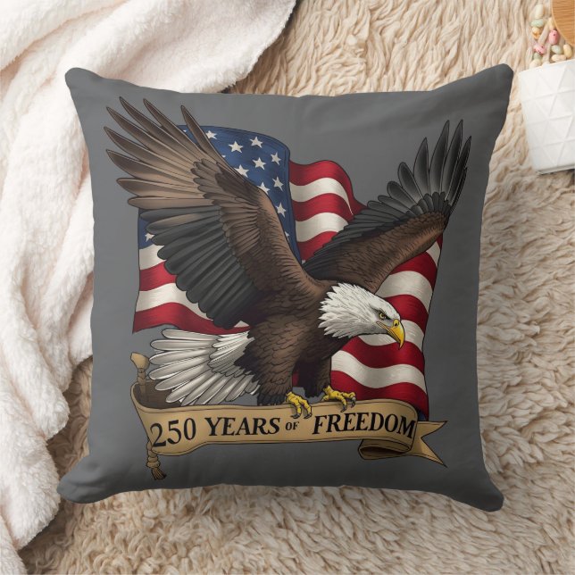 250th Birthday of America Throw Pillow Kudde (Filt)