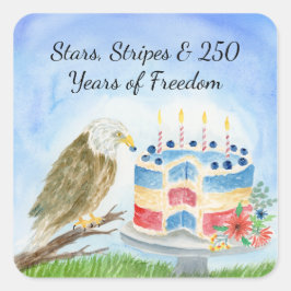 250th Independence Day Fyrkantigt Klistermärke
