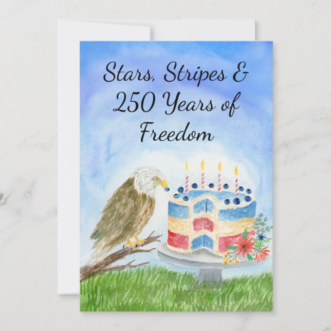 250th Independence Day Inbjudningar (Framsida)