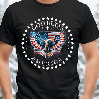 250th US Anniversary Men God Bless America T Shirt