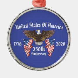 250th USA Anniversary 4th Of July Independence Day Julgransprydnad Metall