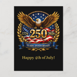 250th USA Anniversary Eagle Emblem  Helg Vykort