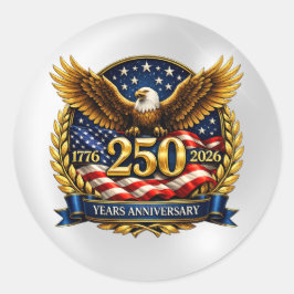 250th USA Anniversary Eagle Emblem  Runt Klistermärke