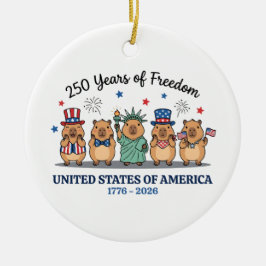 250th year of independence of USA, capybara Julgransprydnad Keramik