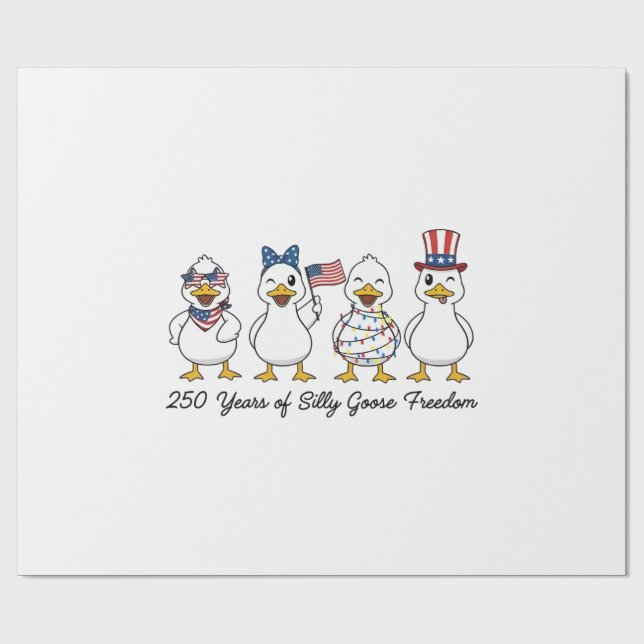 250th Years of Silly Goose Freedom Semiquincentenn Presentpapper (Platt)