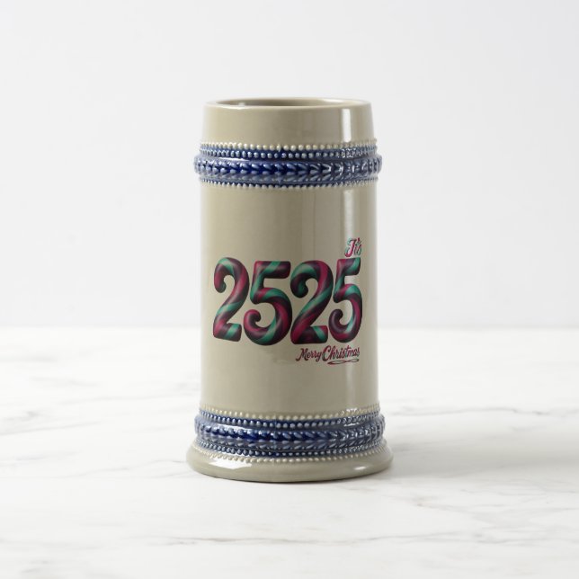 2525 Christmas STEIN, BLUE/GREY 22 OZ / WHITE/GOLD Sejdel (Center)