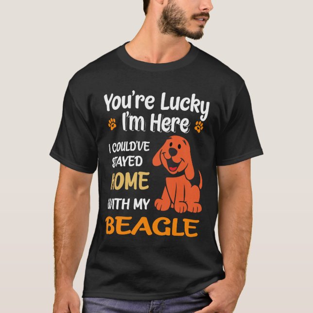 253 Du är glad - hem med min beagel T Shirt (Framsida)