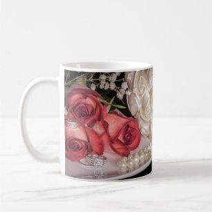 2586-Ro med Bröllop Ringar, Pearl Kaffemugg