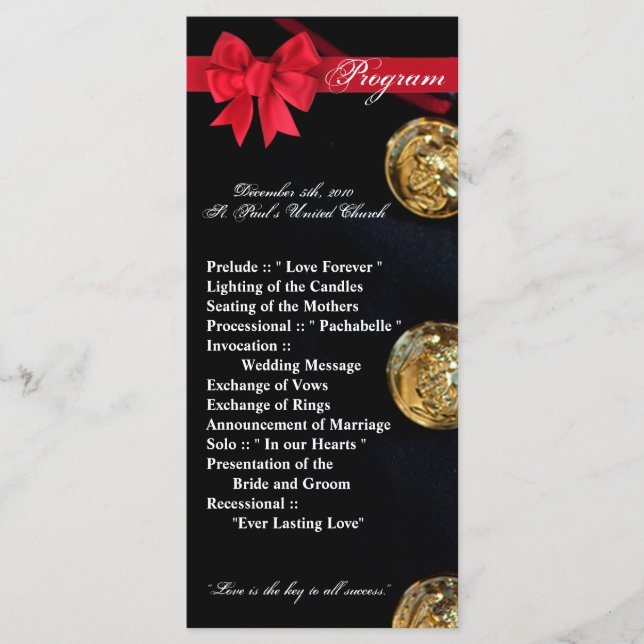 25 4 x 9 Bröllopsprogram marin bläckfisk, enhetlig Program (Framsida)