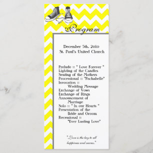 25 4x9 Bröllopsprogram Chevron Rand Zig Prin Program