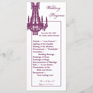 25 4x9 Bröllopsprogram Crystal Chandelier Glitz Program