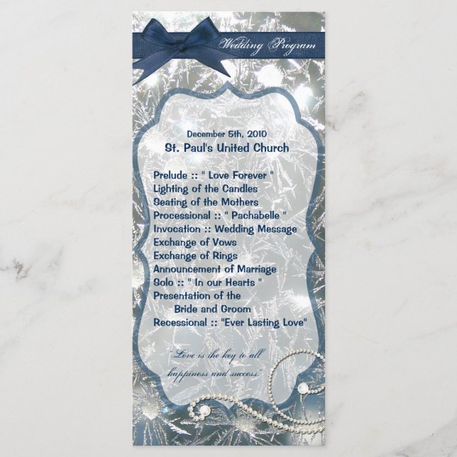 25 4x9-Bröllopsprogram, isbroktervinter Program (Framsida)