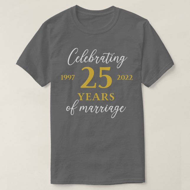 25 år av giftermål 1997, 25:e Bröllop Anniv T Shirt (Design framsida)