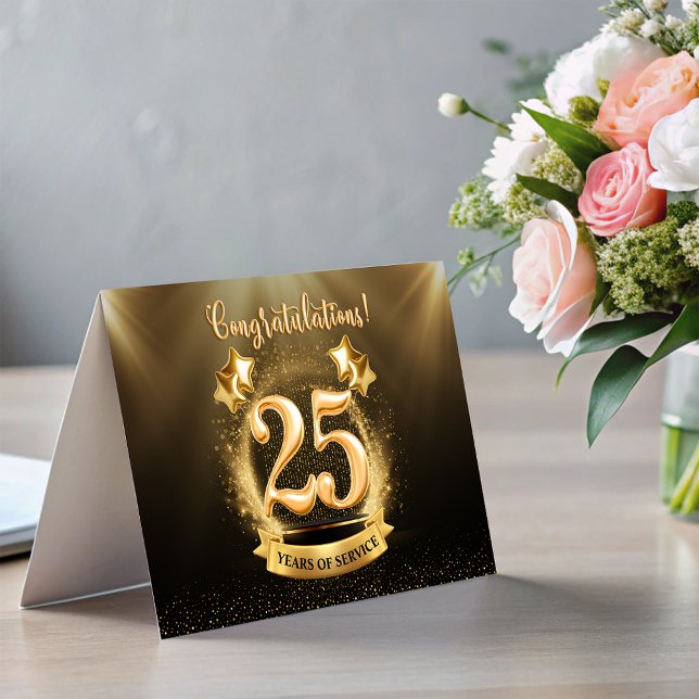 25 år Fold Card för medarbetares lestone-årsjubile Inbjudan (25 Years Employee Milestone Anniversary Fold Card)