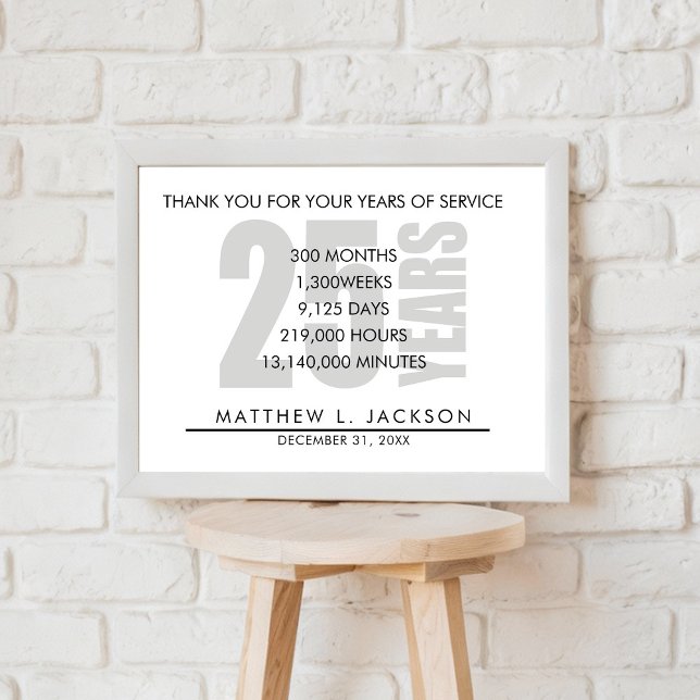 25 år Pension eller arbetsvärderingsgåva Poster (Skapare uppladdad)