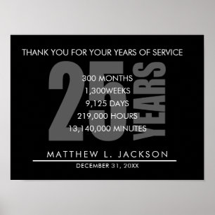 25 år Pension eller arbetsvärderingsgåva Poster