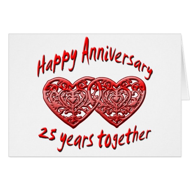 25 år tillsammans hälsningskort (Framsidan Horizontal)