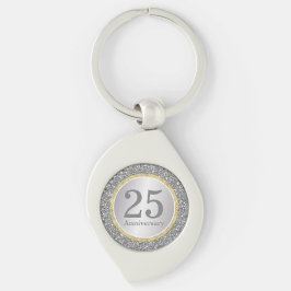 “25 år tillsammans” Virvel Swirl Silverfärgad Nyckelring