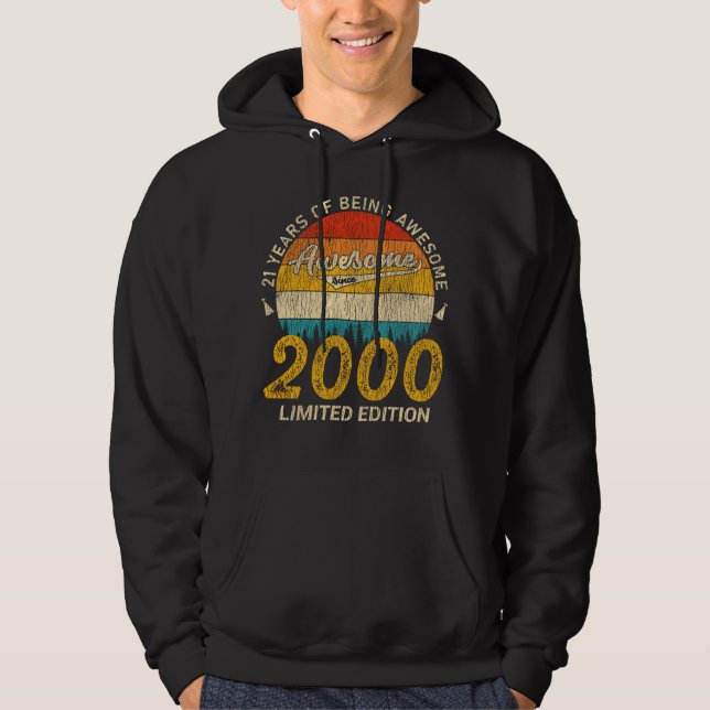 25-årig 2000 Retro Fantastisk 25:e födelsedagspres Hoodie (Framsida)