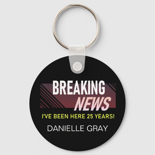 25 års arbetsårsdag för anställningsbedömningsdoku nyckelring (Framsida)