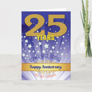 25 års återställningsårsdag fet siffra kort