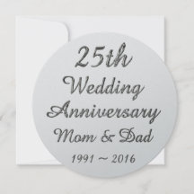 25-års bröllopsdag Chic silvertypografi