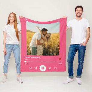 25-års bröllopsdag pink Foto Sång Album Fleecefilt