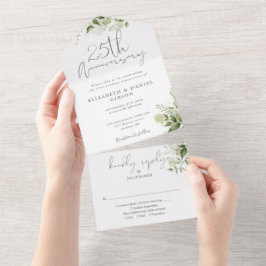 25-års bröllopsdag Silver Script Blommig