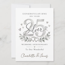 25-års bröllopsdag | Silverbröllopskort