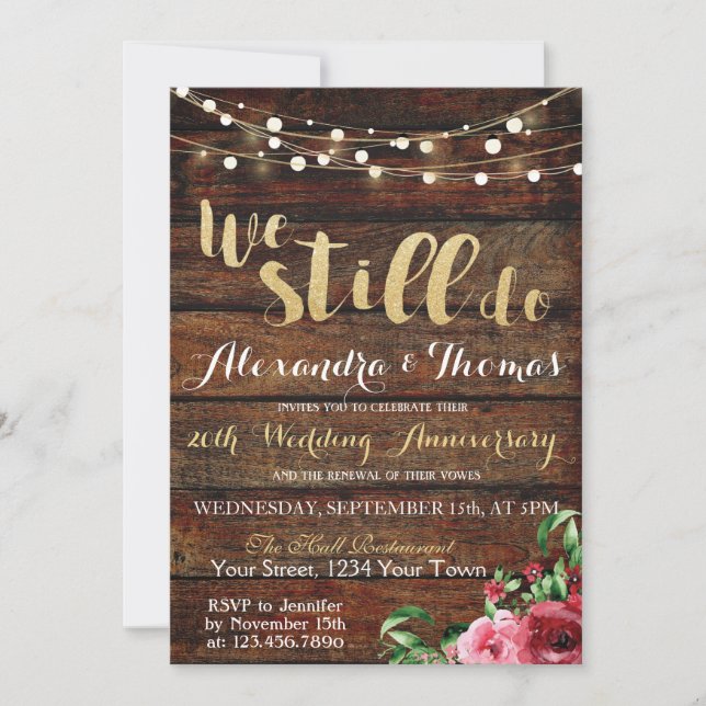 25-års bröllopsdag, Vi firar fortfarande bröllopsd Inbjudningar (Framsida)