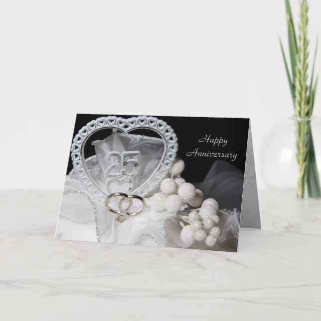 25-års bröllopsdagskort kort (Framsida)