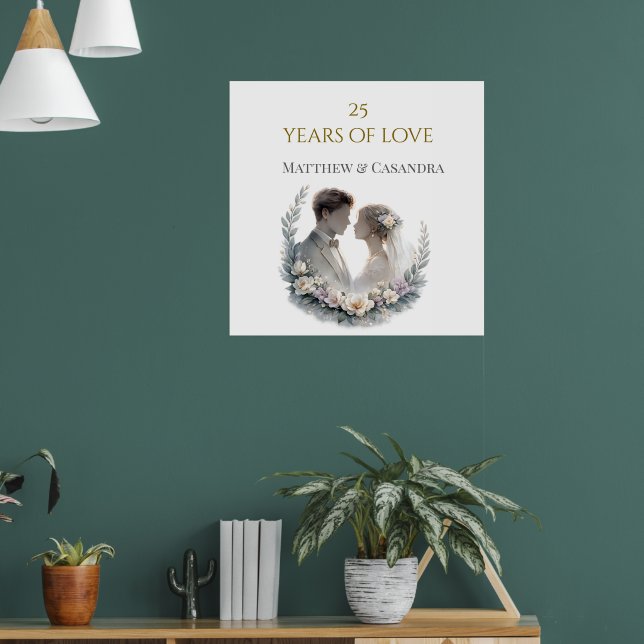 25-års bröllopsjubileum Arvsmönsterfirande Poster (Vardagsrum 1)