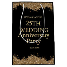 25-års bröllopsjubileum Guld Faux Glitter 