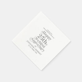 25-års bröllopsjubileum Guldtypografi Pappersservett