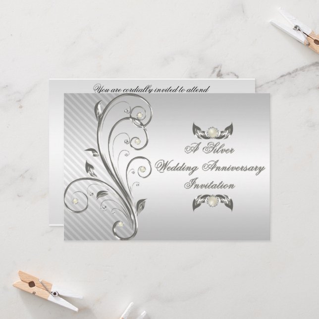 25-års bröllopsjubileum inbjudan (Fram/Back In Situ)