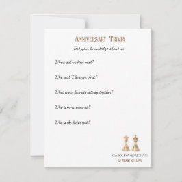 25-års bröllopsjubileum Trivia-spel Elegant Guld Anteckningskort