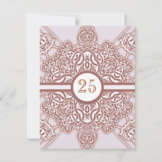 25-års bröllopsjubileum vintage chic-inbjudningar inbjudningar (Framsida)