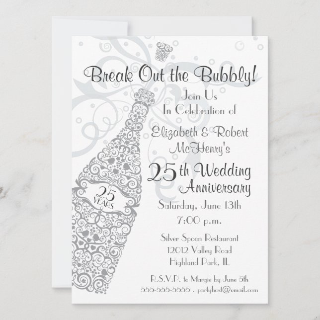 25 Års Champagnefirande Inbjudningar (Framsida)