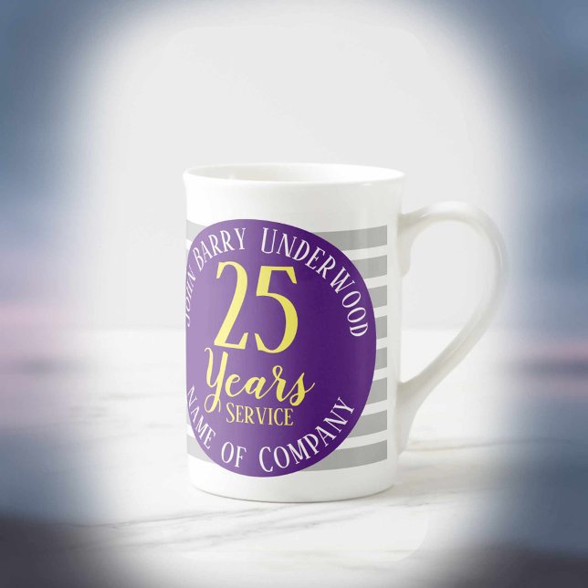 25 års Long Service Award minnesmärke Benporslin Mugg (Skapare uppladdad)