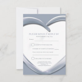 25-års silverbröllops hjärtformade svarsbrevskort OSA kort