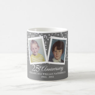 25-års silverbröllopsfirande barndomsfoton kaffemugg