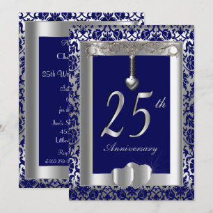 25-års silverbröllopsjubileum Gör-det-själv-text Inbjudningar