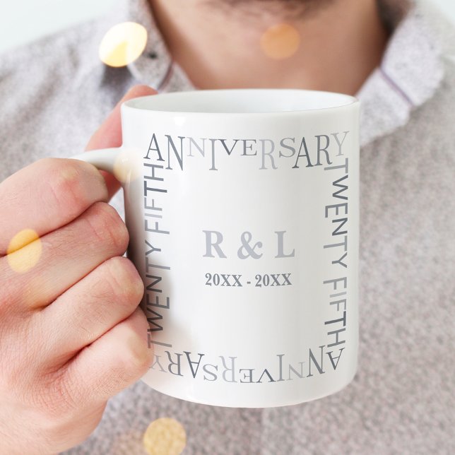 25-års silverbröllopspresent kaffemugg (Skapare uppladdad)