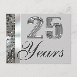 25 Års Silverjubileum Elegant Inbjudan
