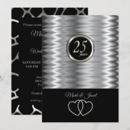 25-års Silverjubileum - Giraff 🦒 Mönster Inbjudningar