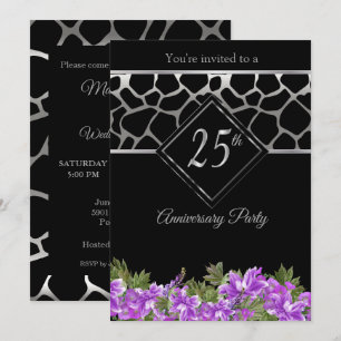 25-års Silverjubileum med Lavendelblommor Inbjudningar