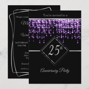25-års Silverjubileum med Purple Starlights Inbjudningar