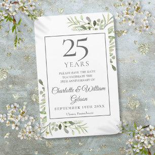 25-års silverjubileum Spara datum Grönska Magnet