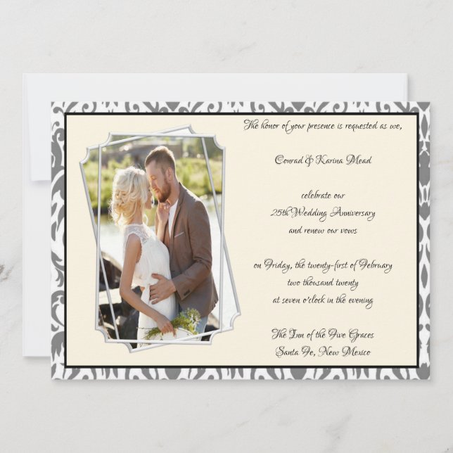 25-års silverjubileumsfirande inbjudningar (Framsida)